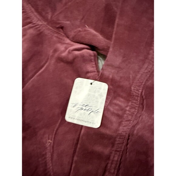 NWT $178 Free People Jayde Cord Flare Jumpsuit Wine L Cottagecore Western Retro - Picture 12 of 16